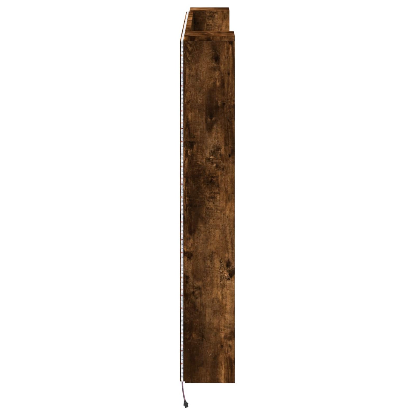 Hodegavlskap med LED med hylle Røkt eik 140 x 16,5 x 103,5 cm vidaXL