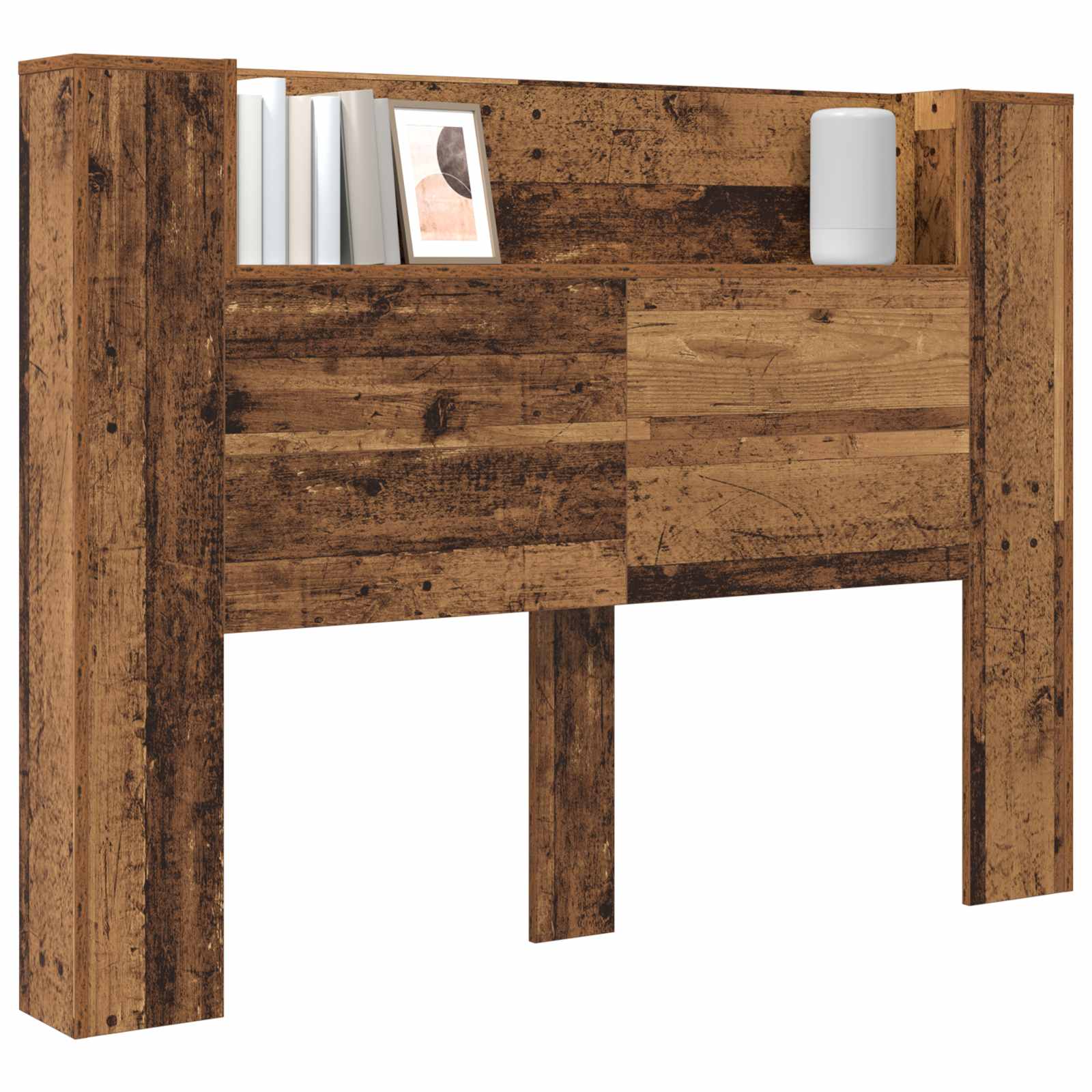 Hodegavlskap med LED Gammelt tre 140 x 16,5 x 103,5 cm vidaXL