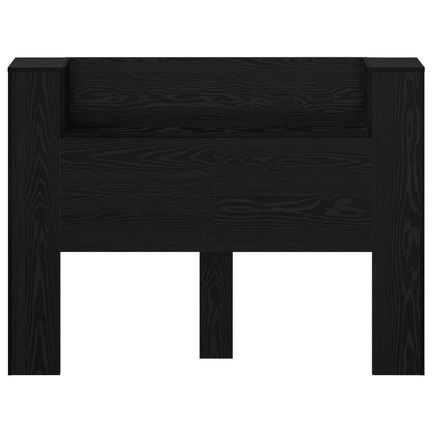 Hodegavlskap med LED med hylle Svart Eik 140 x 16,5 x 103,5 cm vidaXL