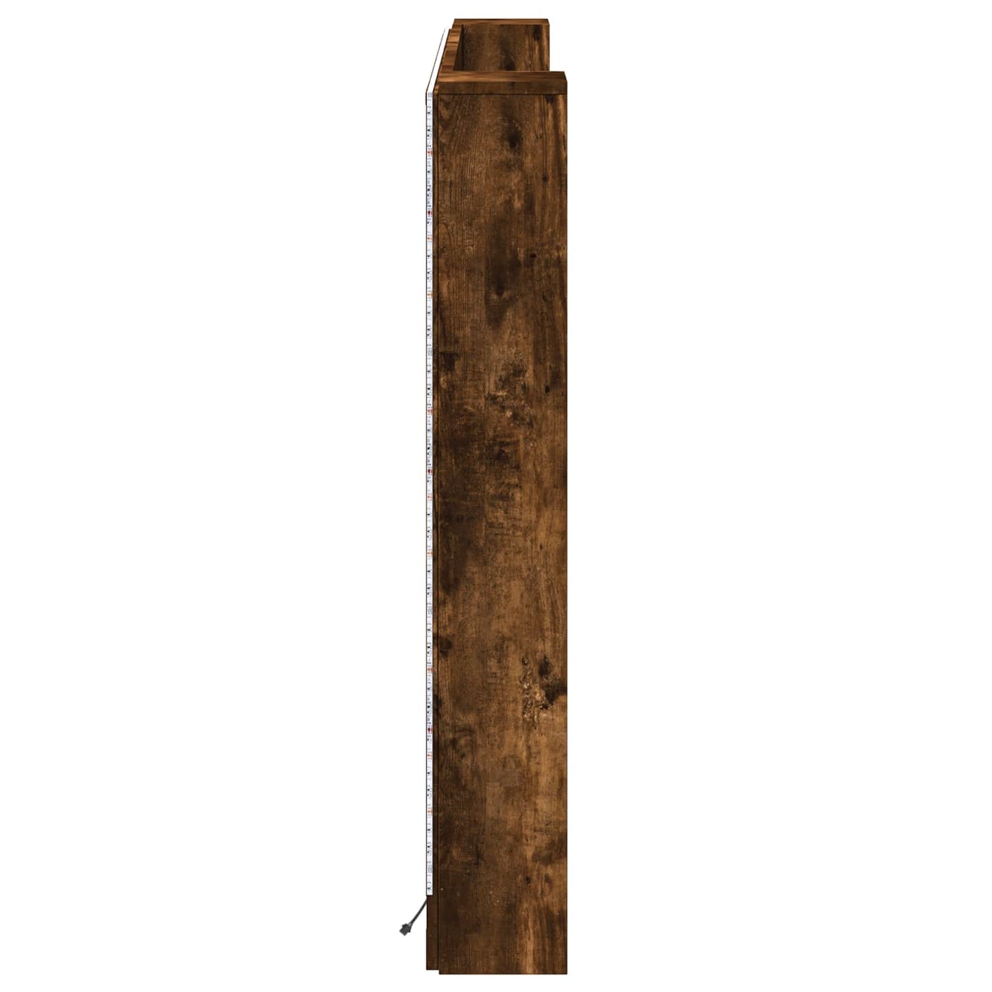 Hodegavlskap med LED med hylle Røkt Eik 160 x 16,5 x 103,5 cm