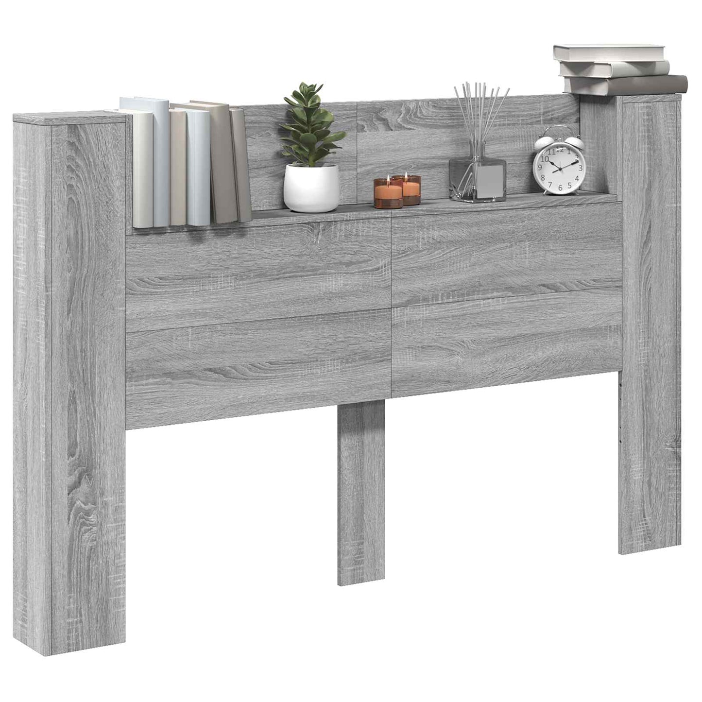 Hodegavlskap med LED med hylle Grå Sonoma 160 x 16,5 x 103,5 cm