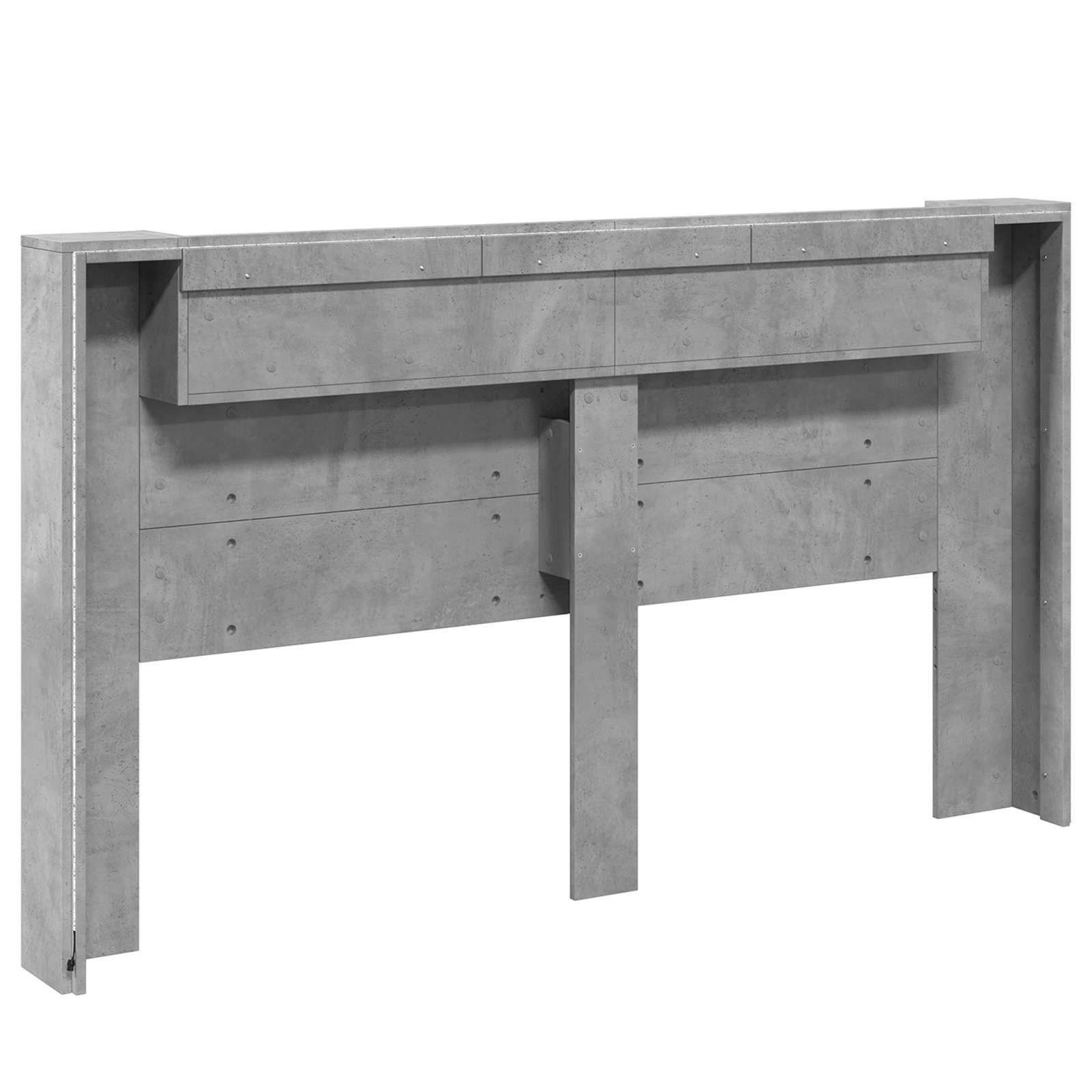 Hodegavlskap med LED med hylle Betong 180 x 16,5 x 103,5 cm vidaXL