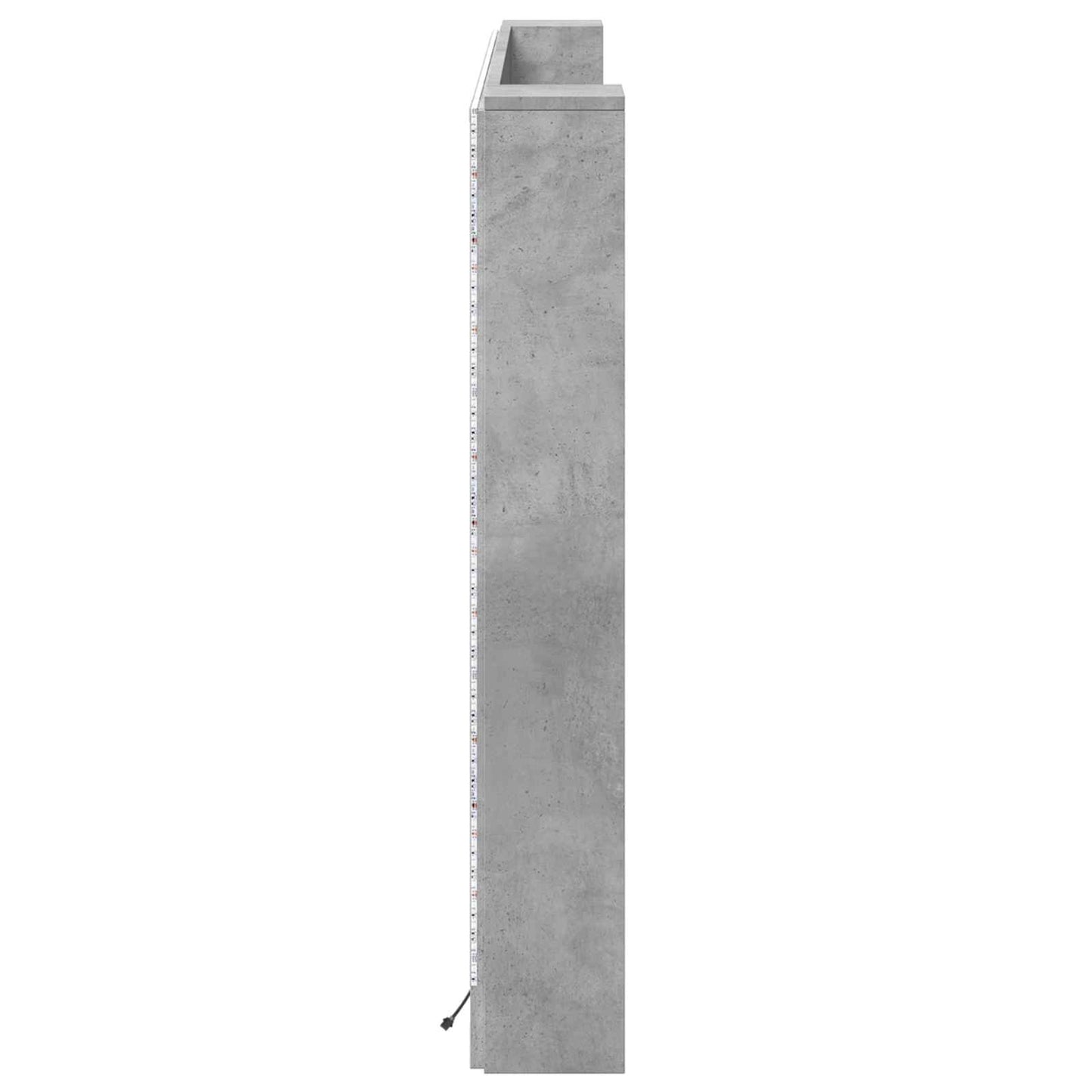 Hodegavlskap med LED med hylle Betong 180 x 16,5 x 103,5 cm vidaXL