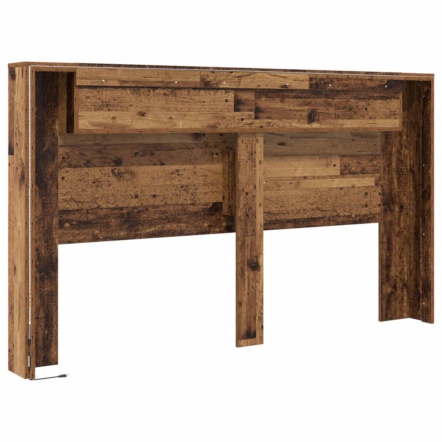 Hodegavlskap med LED Gammelt tre 180 x 16,5 x 103,5 cm