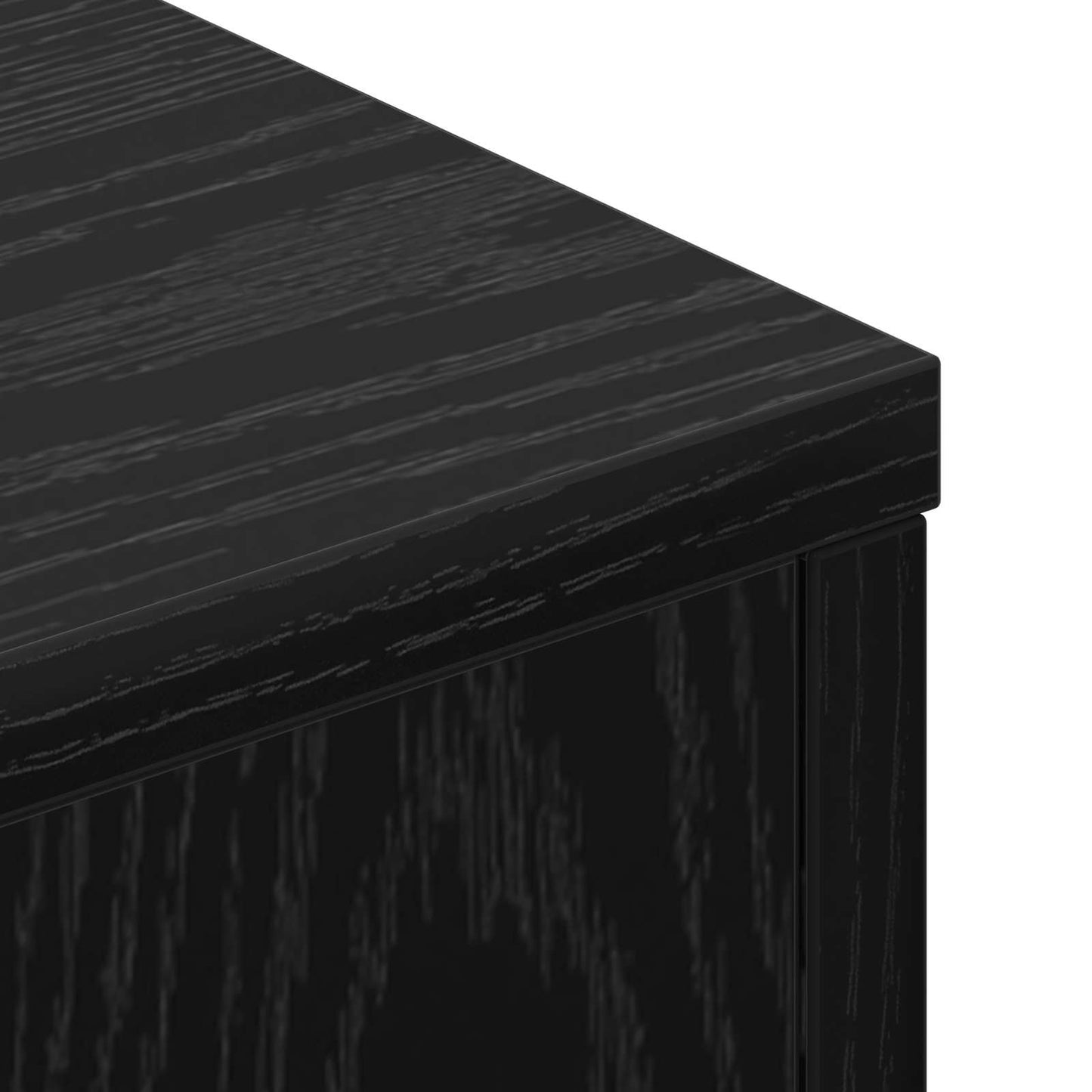 Hodegavlskap med LED med hylle Svart Eik 180 x 16,5 x 103,5 cm
