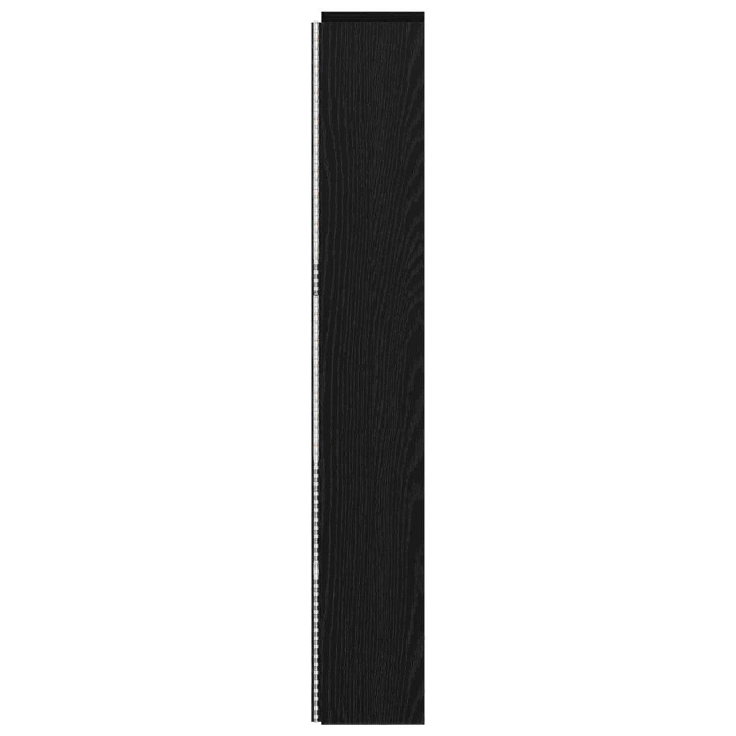 Hodegavlskap med LED med hylle Svart Eik 180 x 16,5 x 103,5 cm