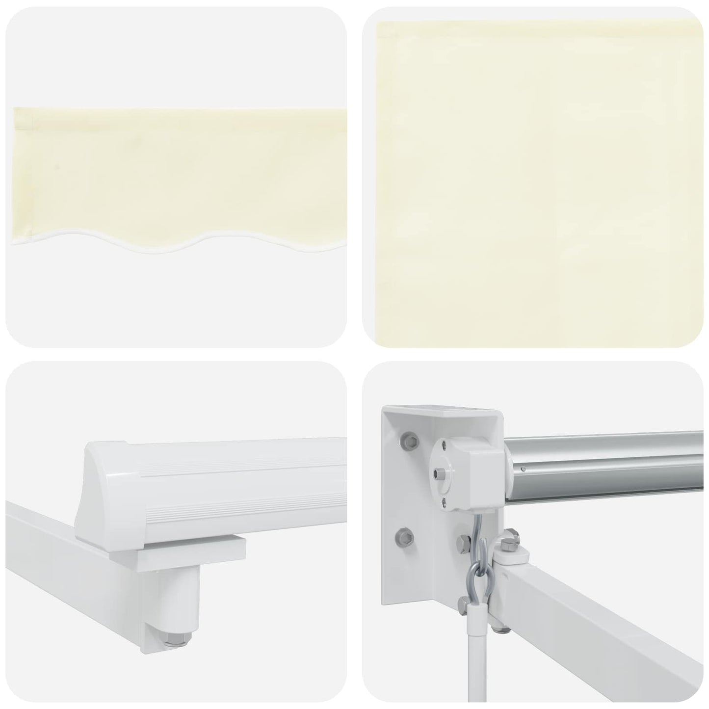 Uttrekkbar markise Krem 3,5 x 2 m 100% polyester og aluminium