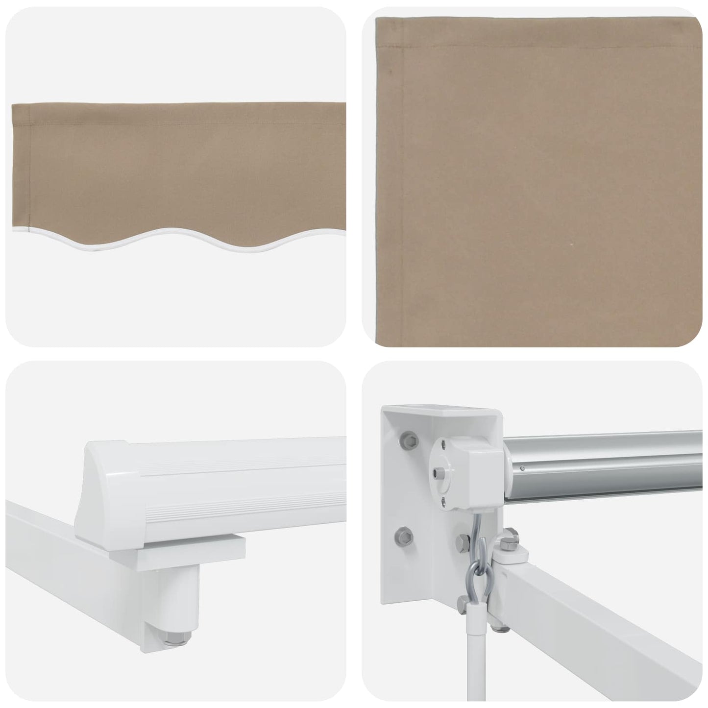 Uttrekkbar markise Beige 3,5 x 2 m 100% polyester og aluminium