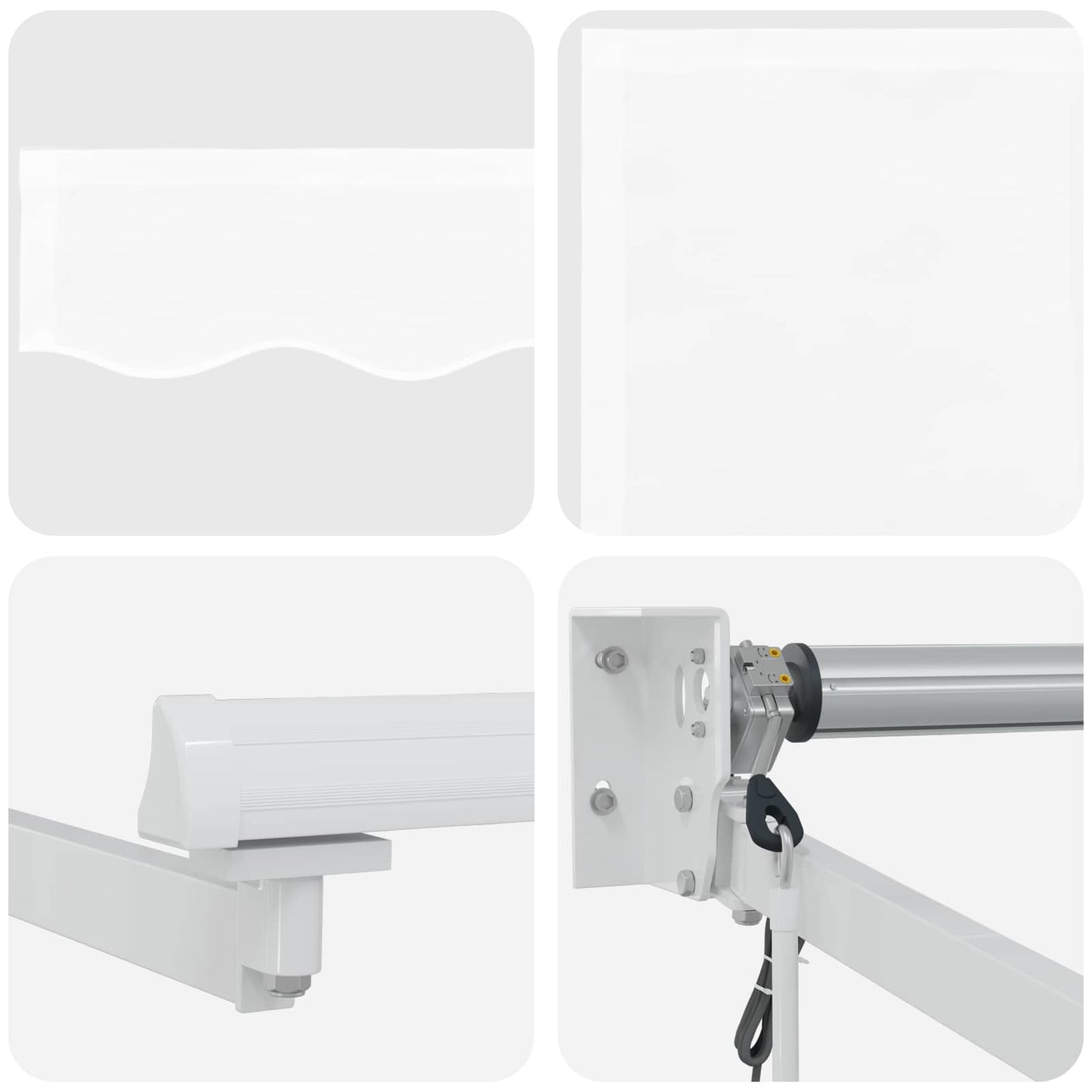 Markise Hvit 3 x 2 m Polyester og Metall
