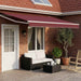 Uttrekkbar markise Burgunder 4 x 2 m Polyester og Metall