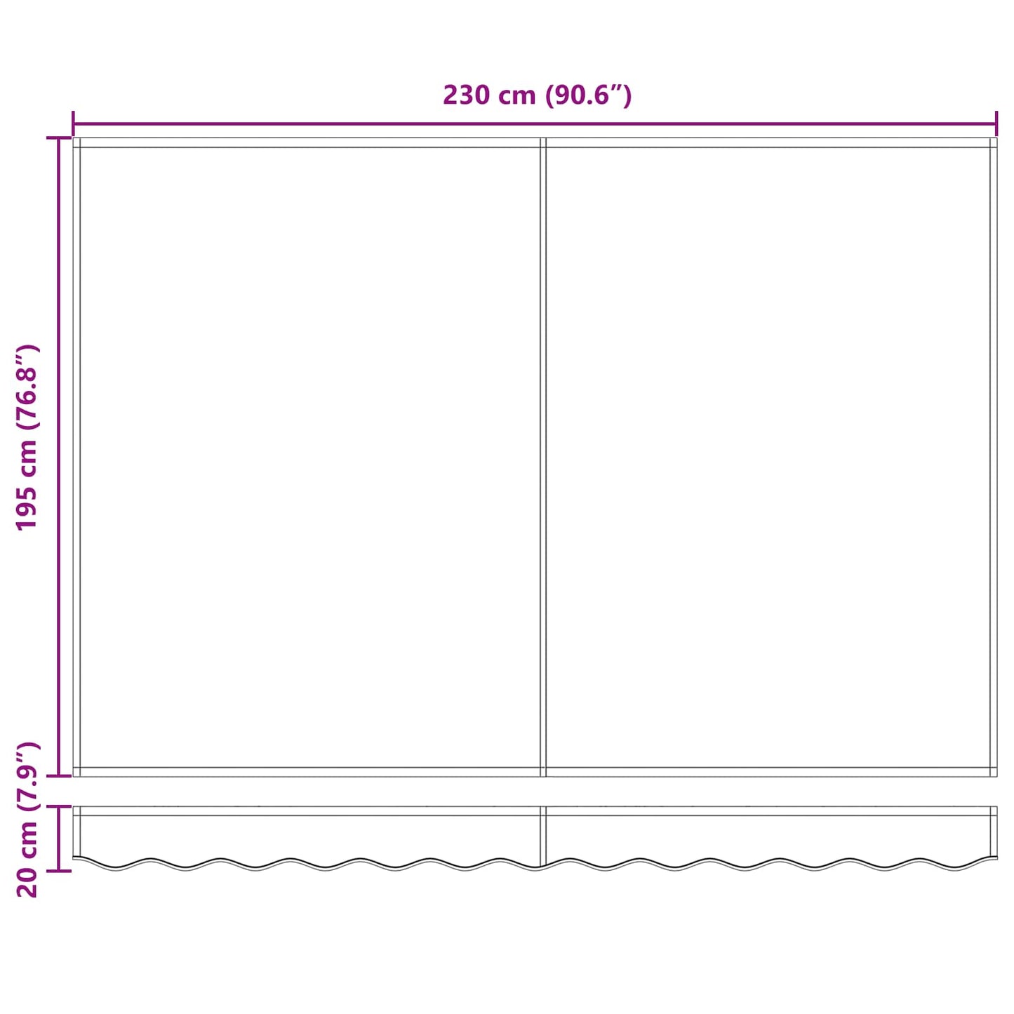 Elektrisk Utrekkbar Markise Antrasitt 2,5 x 2 m