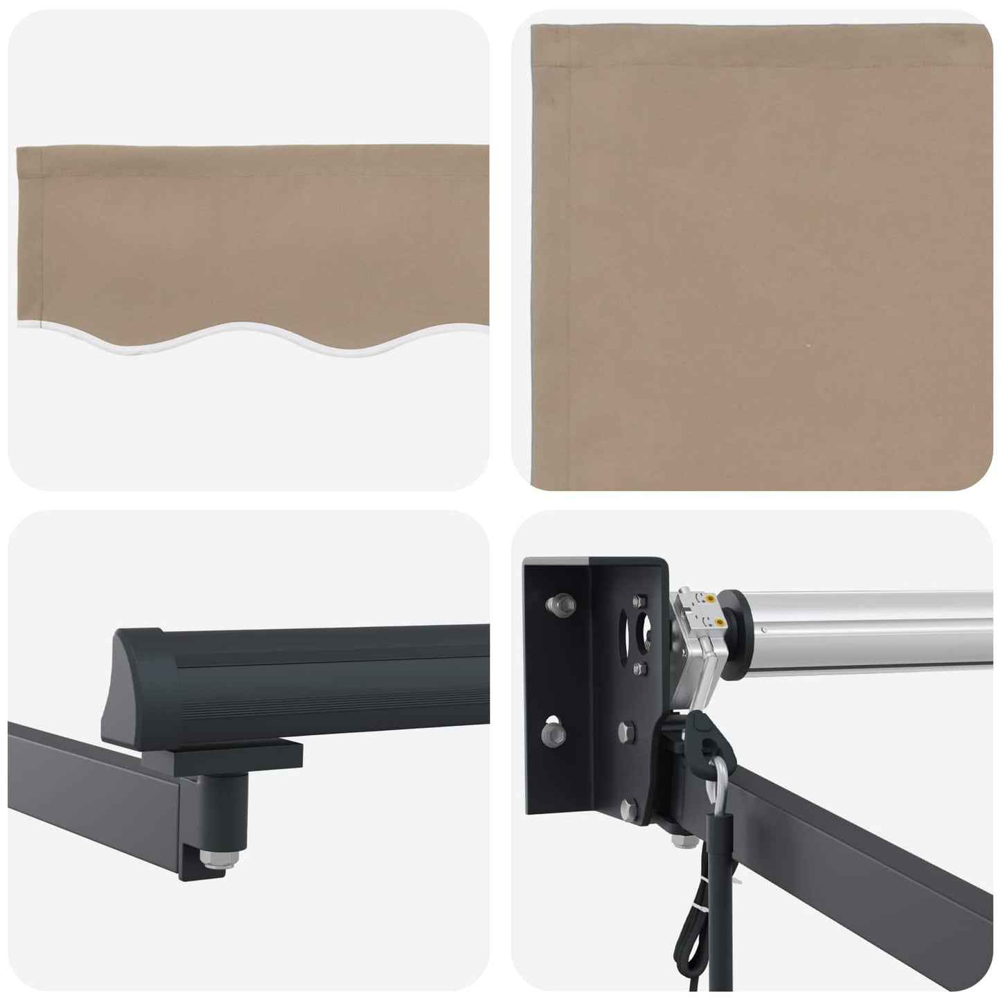 Uttrekkbar markise Beige 3,5 x 2 m Polyester og Metall