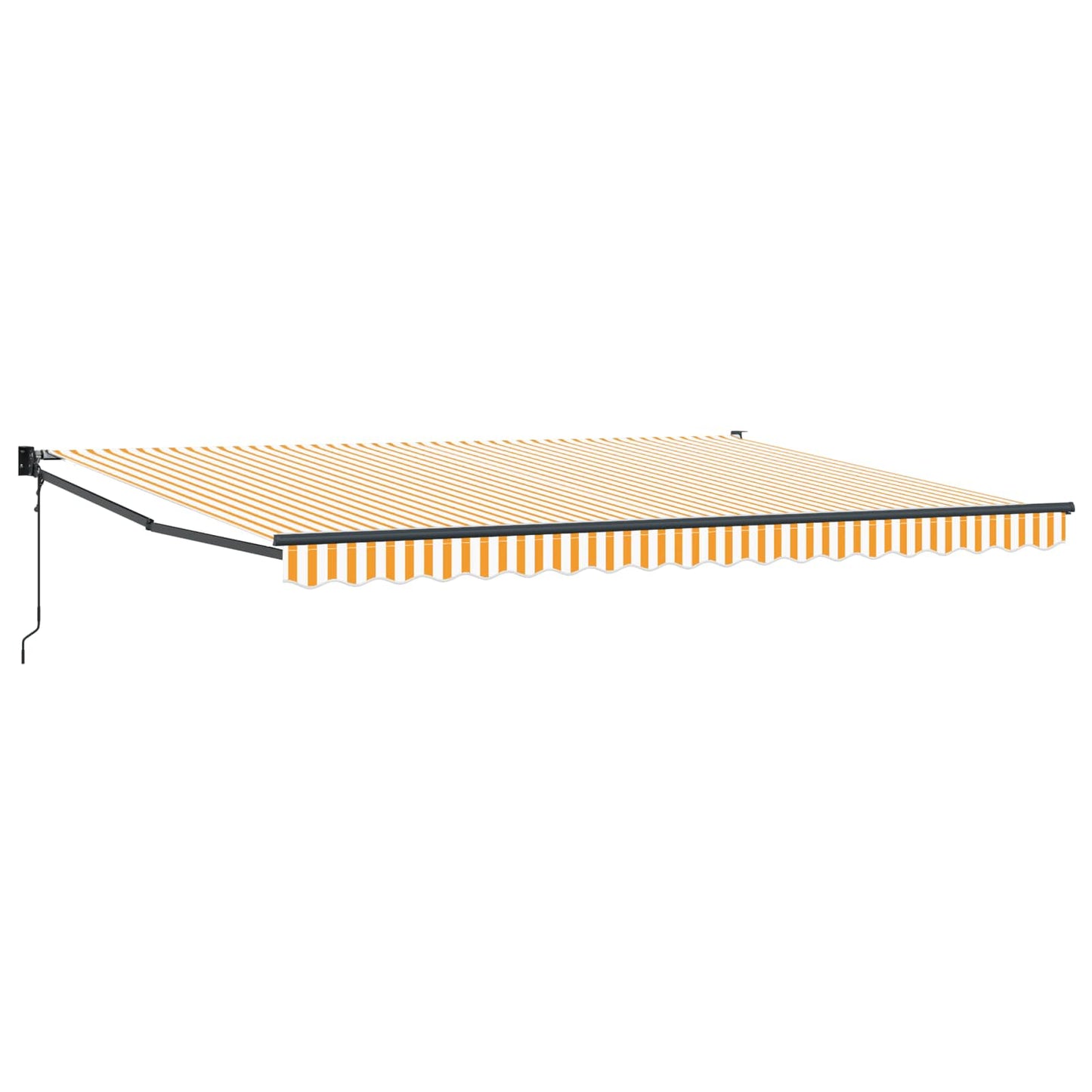 Uttrekkbar markise Gul og hvit 4 x 2 m Polyester og Metall
