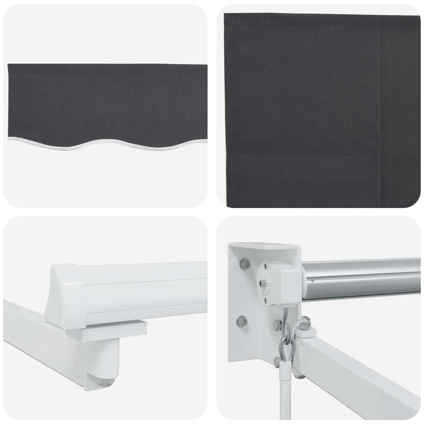 Manuell utvidbar markise med LED-lamper 2,5 x 2 m