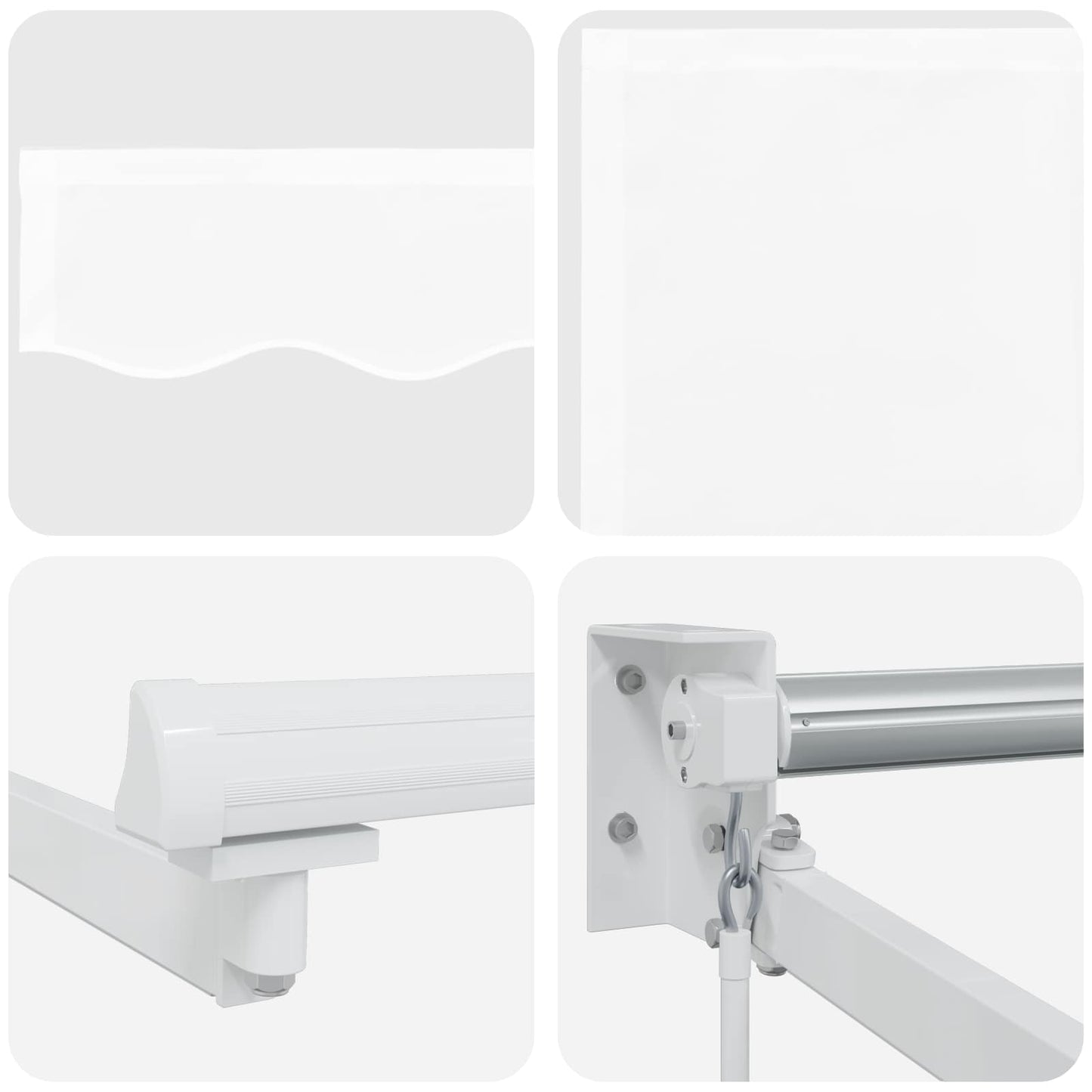 Manuell utvidbar markise med LED-lamper Hvit 2,5 x 2 m