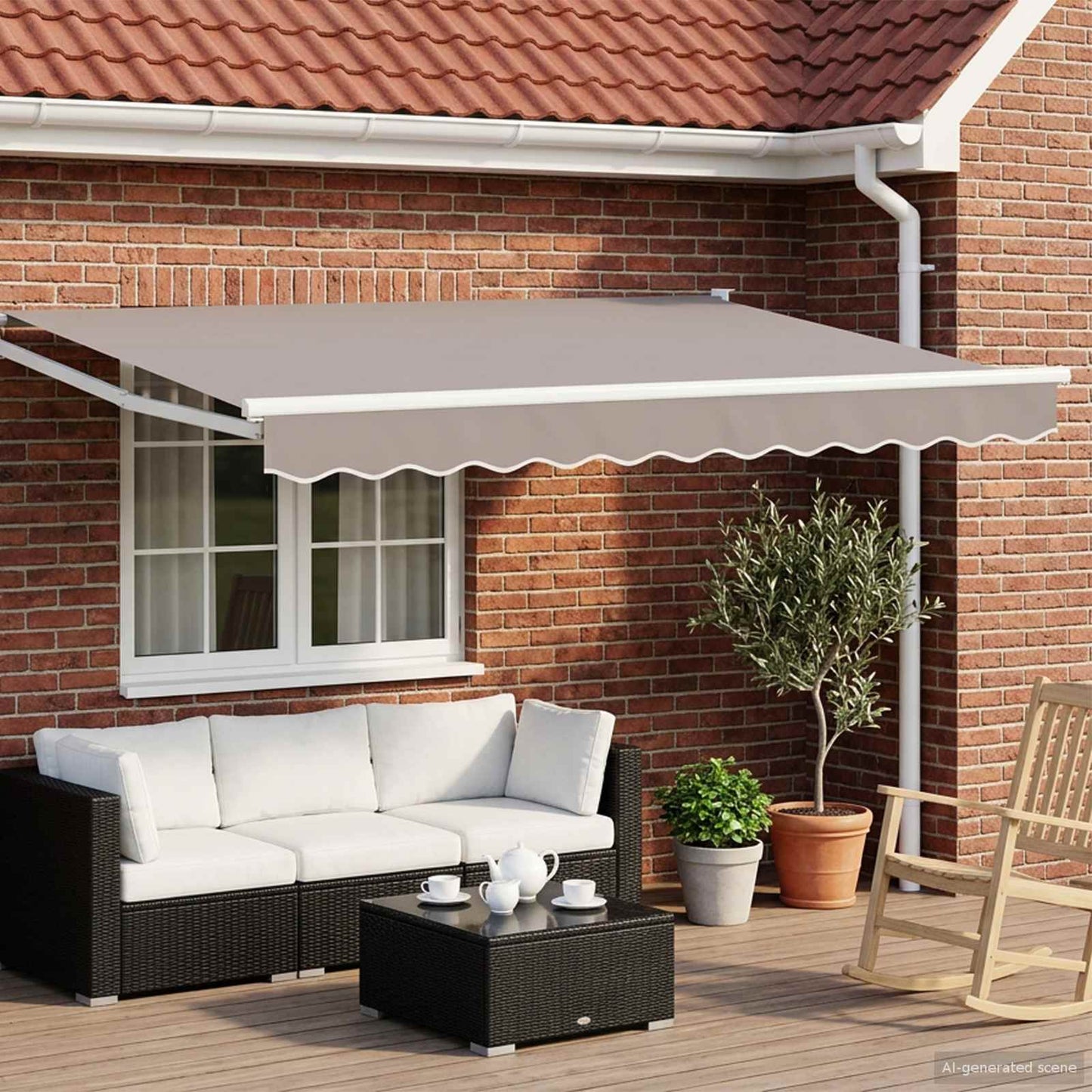 Manuell utvidbar markise med LED-lamper 2,5 x 2 m