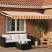 Manuell utvidbar markise med LED-lamper Flerfarget 3 x 2 m