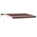 Manuell utvidbar markise med LED-lamper Brun og hvit 3,5 x 2 m