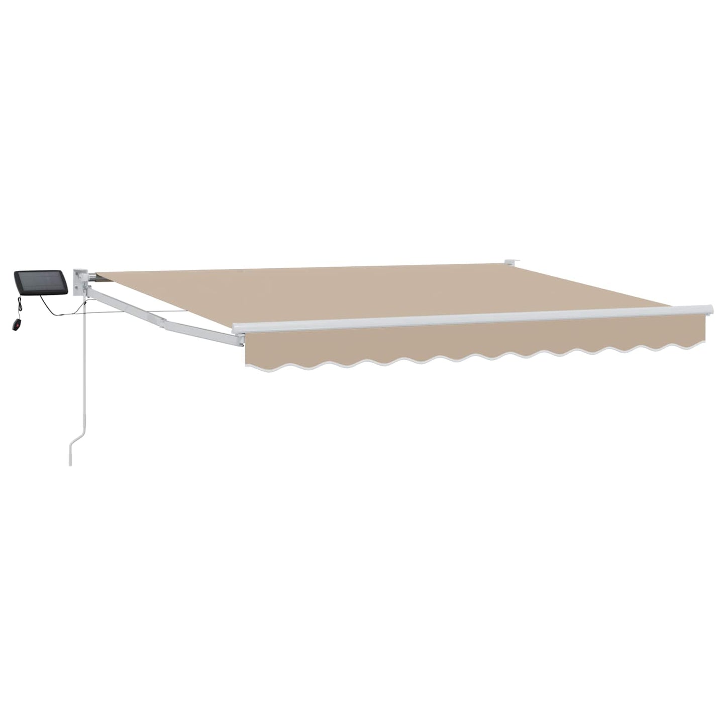 Manuell utvidbar markise med LED-lamper Beige og Hvit 3,5 x 2 m