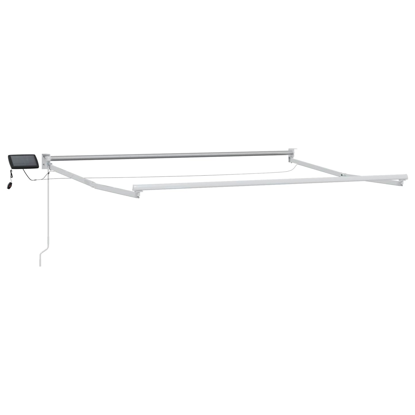 Manuell utvidbar markise med LED-lamper Beige og Hvit 3,5 x 2 m
