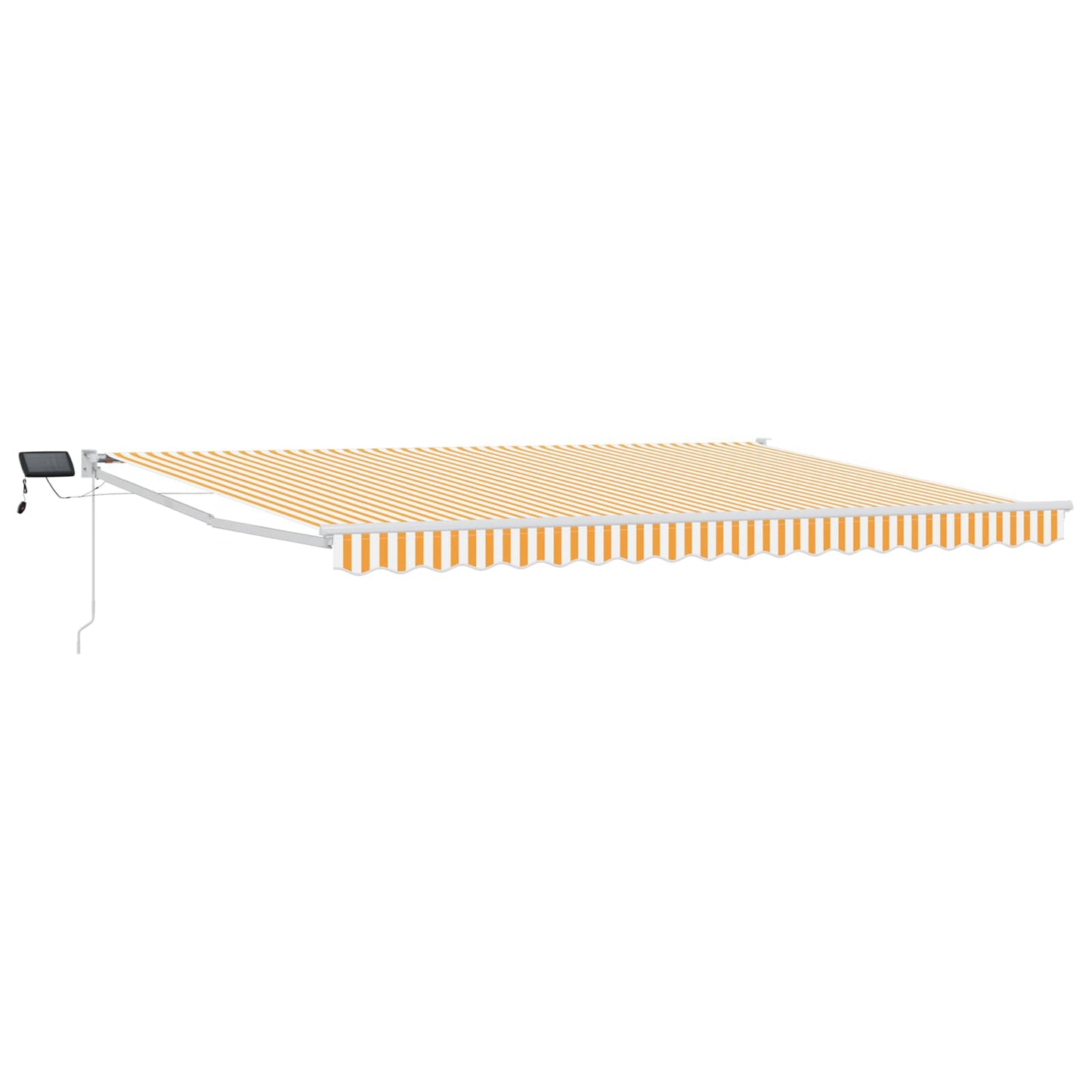 Manuell utvidbar markise med LED-lamper Gul og hvit 4 x 2 m