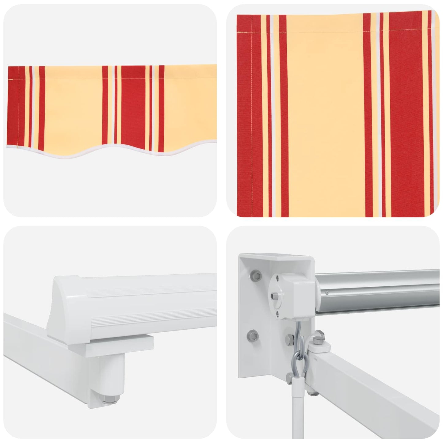 Manuell utvidbar markise med LED-lamper Flerfarget 4 x 2 m
