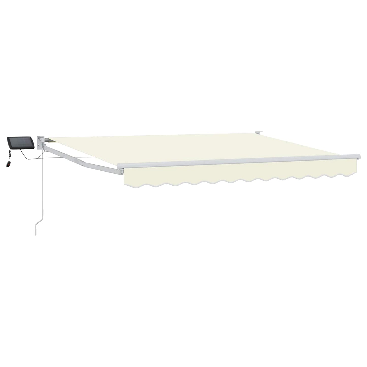 Manuell utvidbar markise med LED-lamper Krem og hvit 3 x 2,5 m