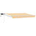 Manuell utvidbar markise med LED-lamper Gul og hvit 3 x 2,5 m