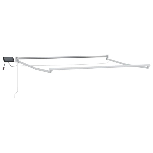 Manuell utvidbar markise med LED-lamper Flerfarget 3 x 2,5 m