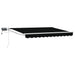 Manuell utvidbar markise med LED-lamper Svart og Hvit 3 x 2,5 m