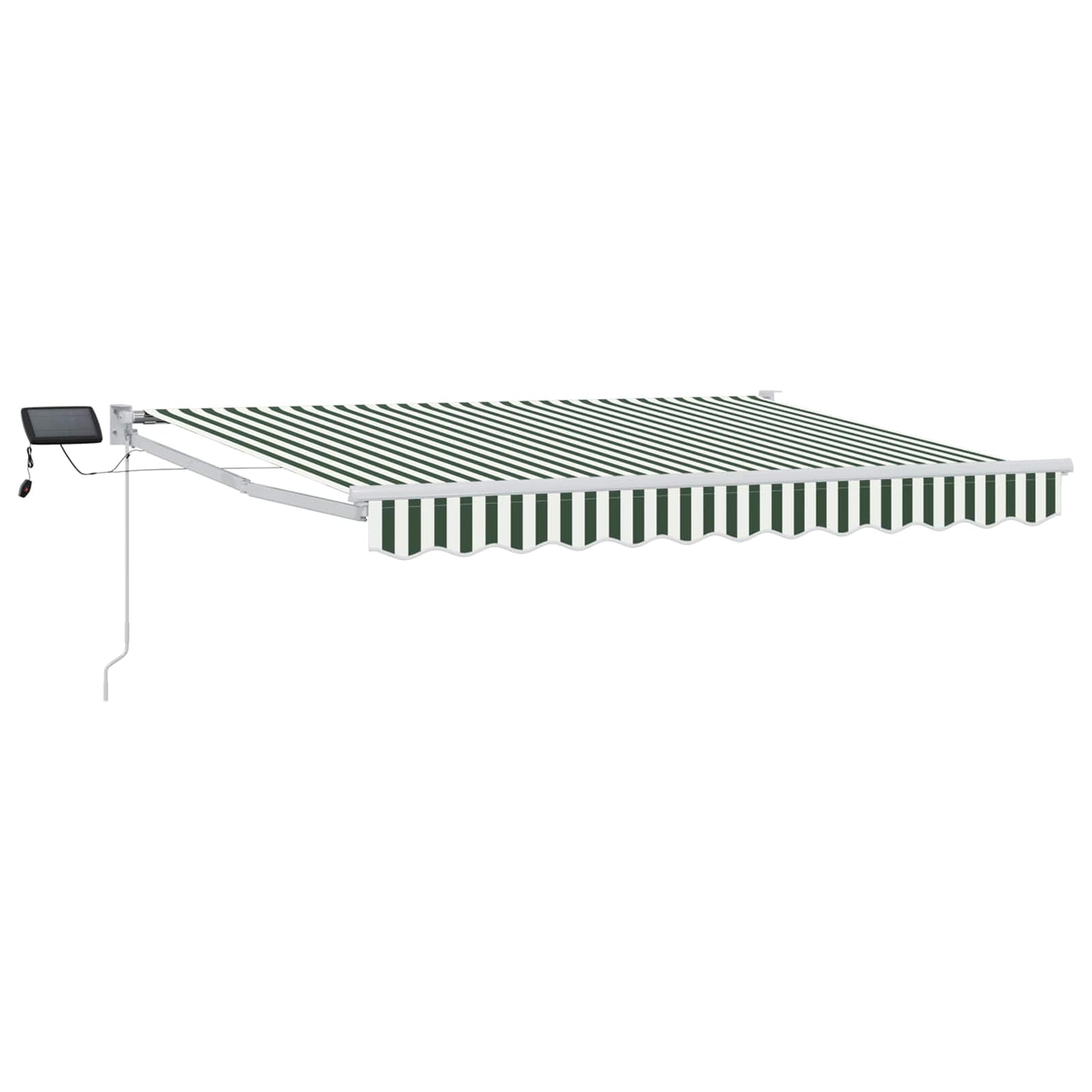 Manuell utvidbar markise med LED-lamper Grønn og hvit 3 x 2,5 m