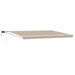 Manuell utvidbar markise med LED-lamper Beige og Hvit 4 × 3 m