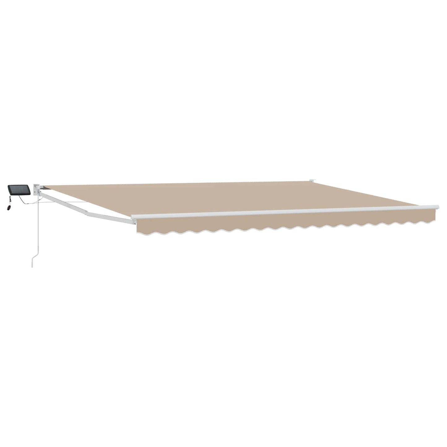 Manuell utvidbar markise med LED-lamper Beige og Hvit 4 × 3 m