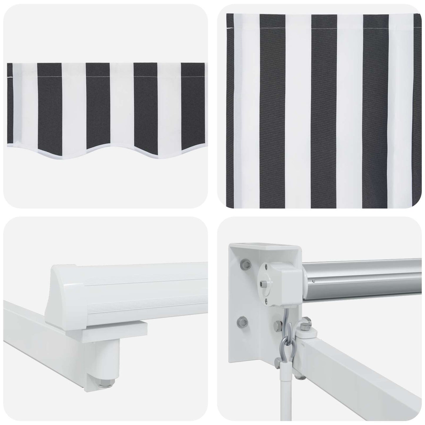 Manuell utvidbar markise med LED-lamper 4,5 × 3 m