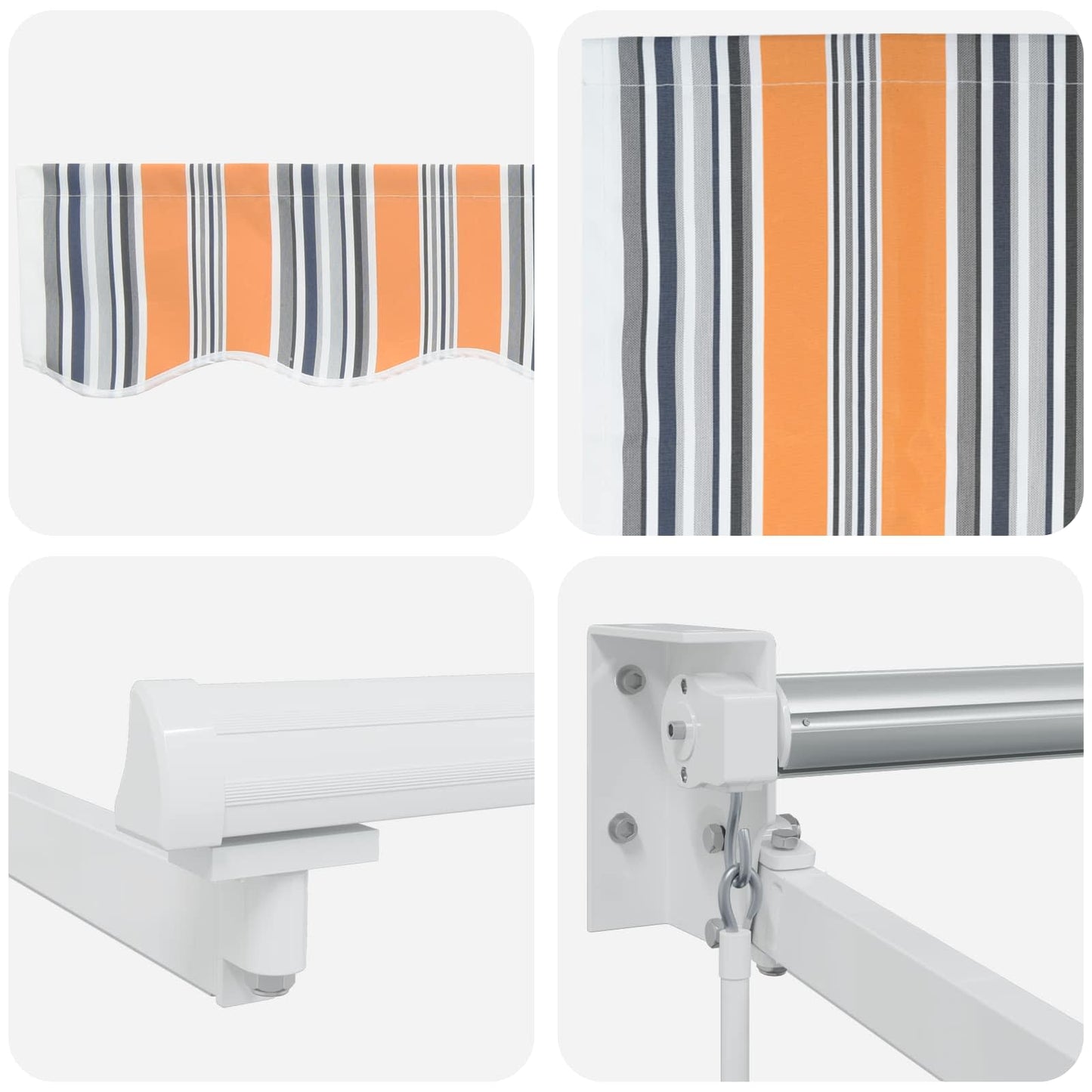 Manuell utvidbar markise med LED-lamper 4,5 × 3 m