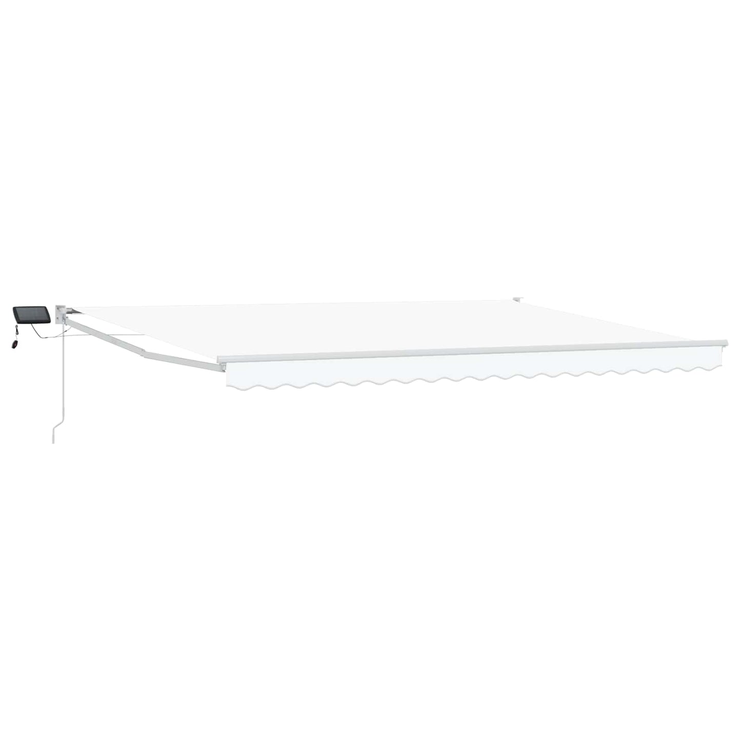 Manuell utvidbar markise med LED-lamper Hvit 4,5 × 3 m