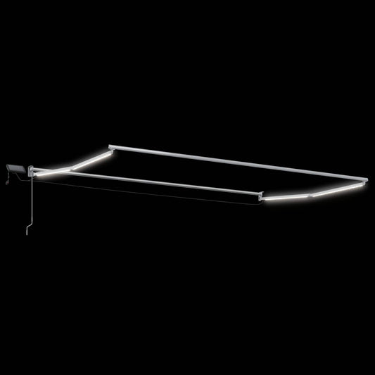 Manuell utvidbar markise med LED-lamper 4,5 × 3 m