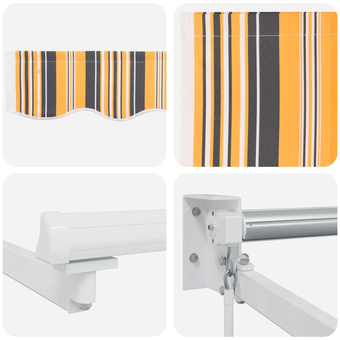 Manuell utvidbar markise med LED-lamper 5 x 3 m