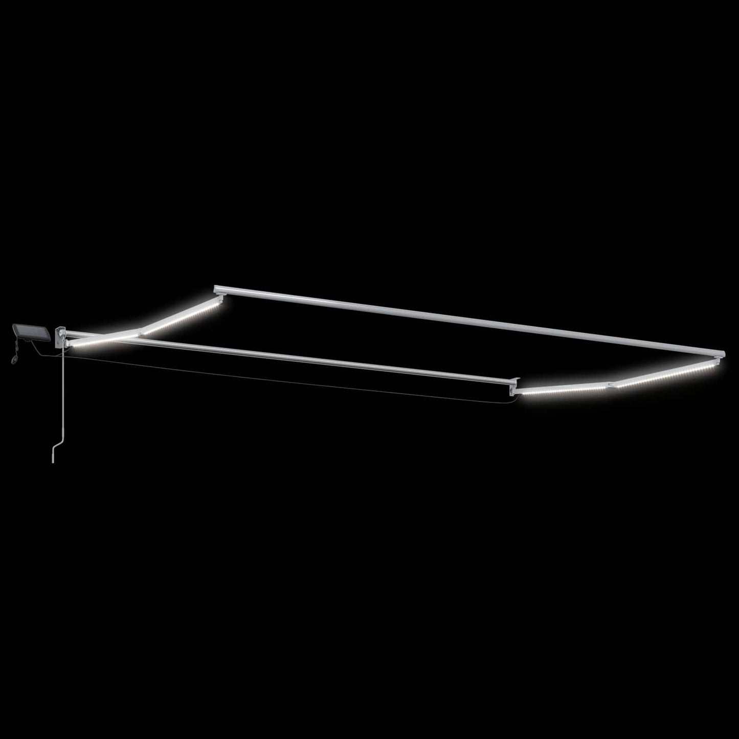 Manuell utvidbar markise med LED-lamper 5 x 3 m