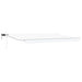 Manuell utvidbar markise med LED-lamper Hvit 5 x 3 m