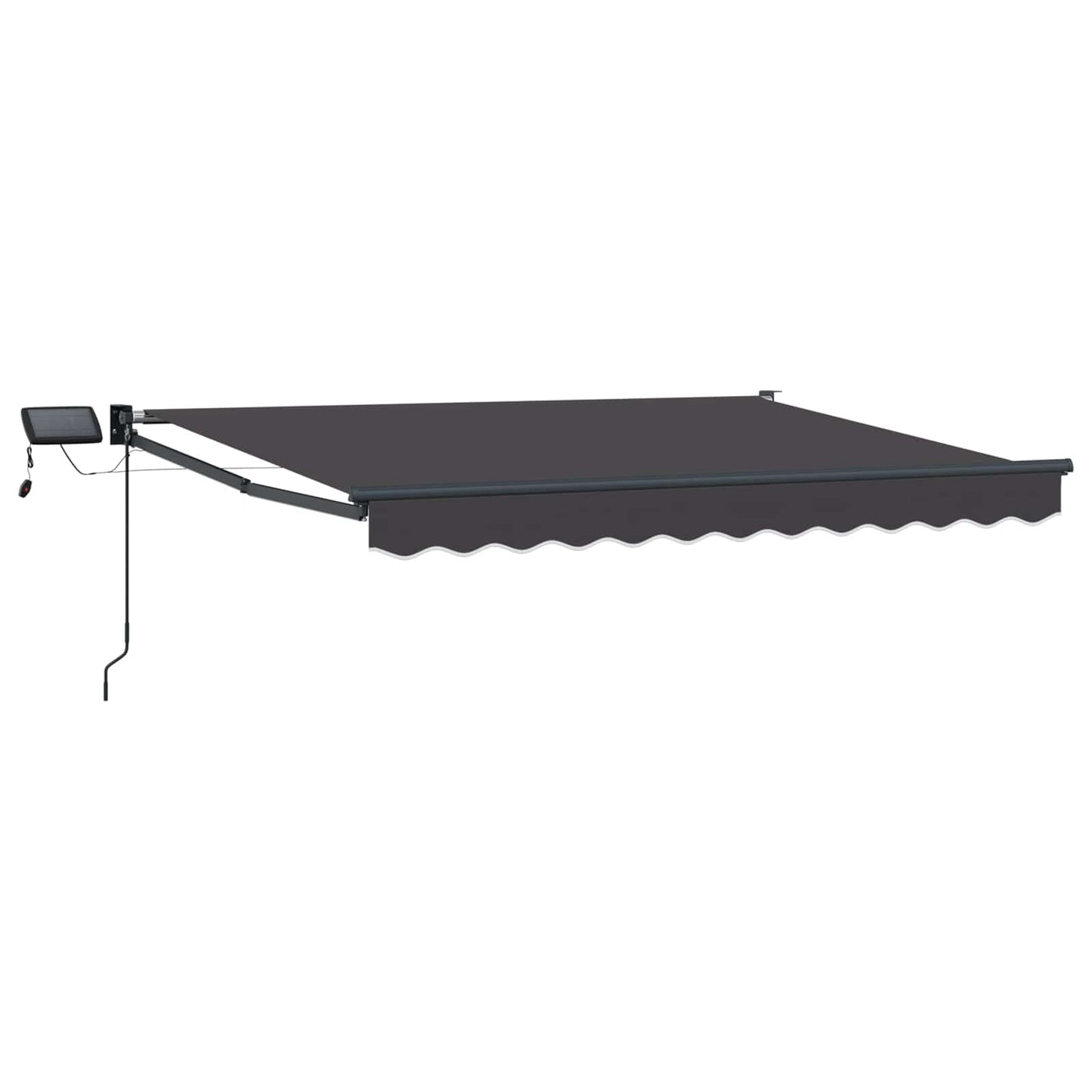 Manuell utvidbar markise med LED-lamper Antrasitt 2,5 x 2 m