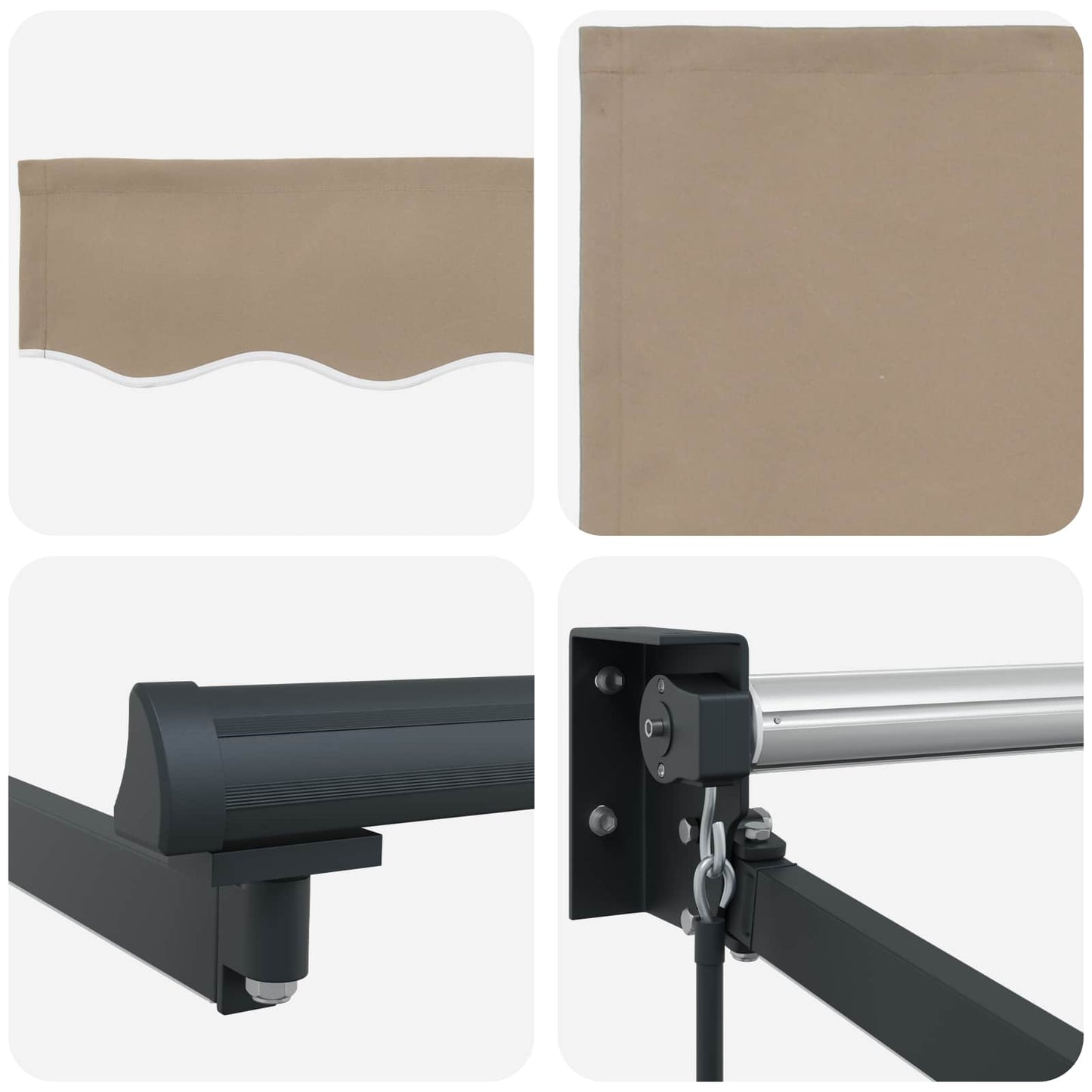 Manuell utvidbar markise med LED-lamper 3,5 x 2 m