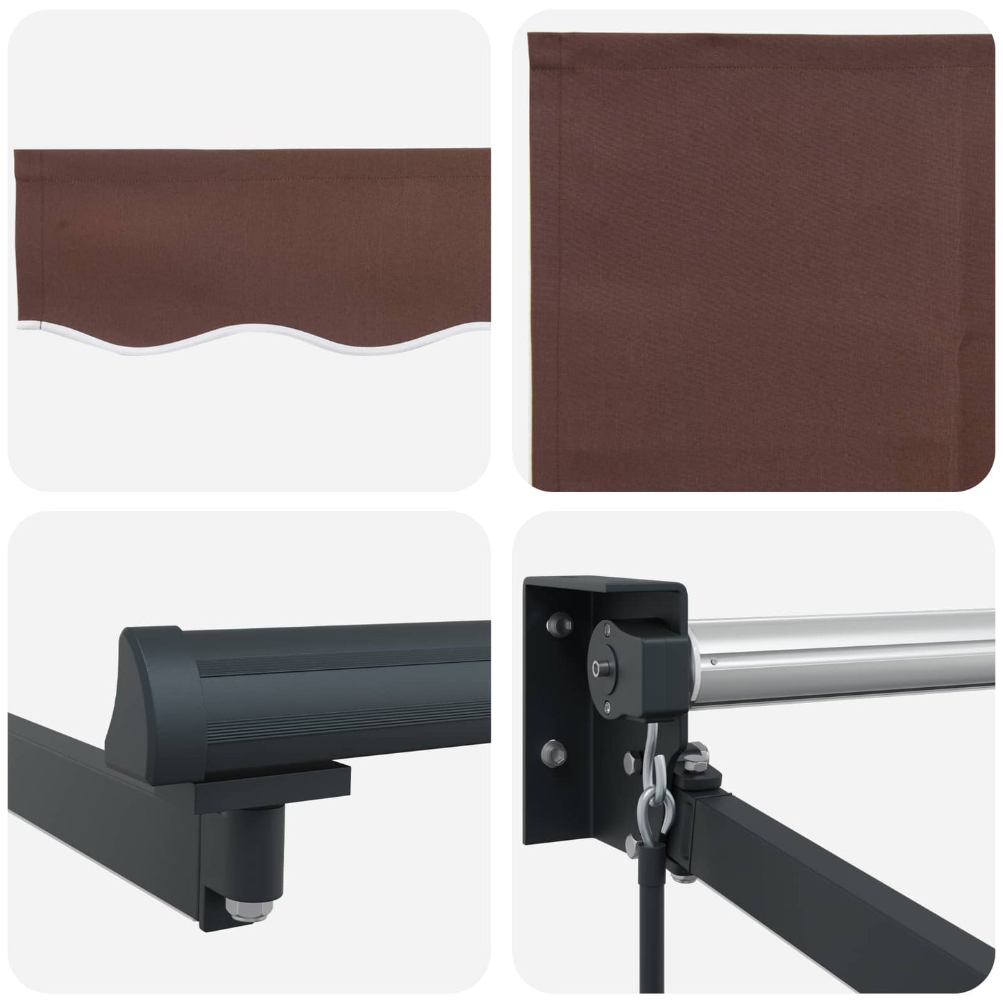 Manuell utvidbar markise med LED-lamper 4 x 2 m