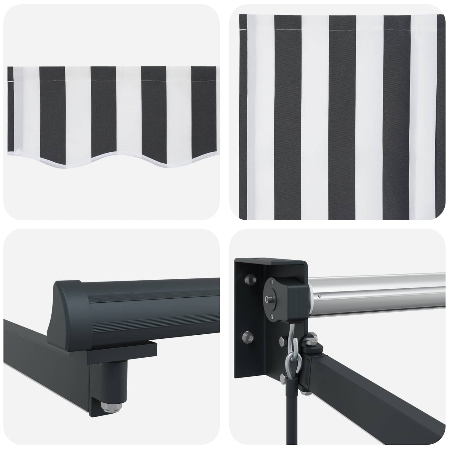 Manuell utvidbar markise med LED-lamper 4 x 2 m