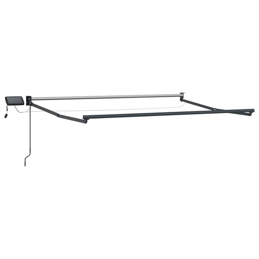 Manuell utvidbar markise med LED-lamper Flerfarget 3 x 2,5 m
