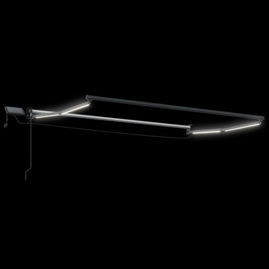 Manuell utvidbar markise med LED-lamper Flerfarget 3 x 2,5 m