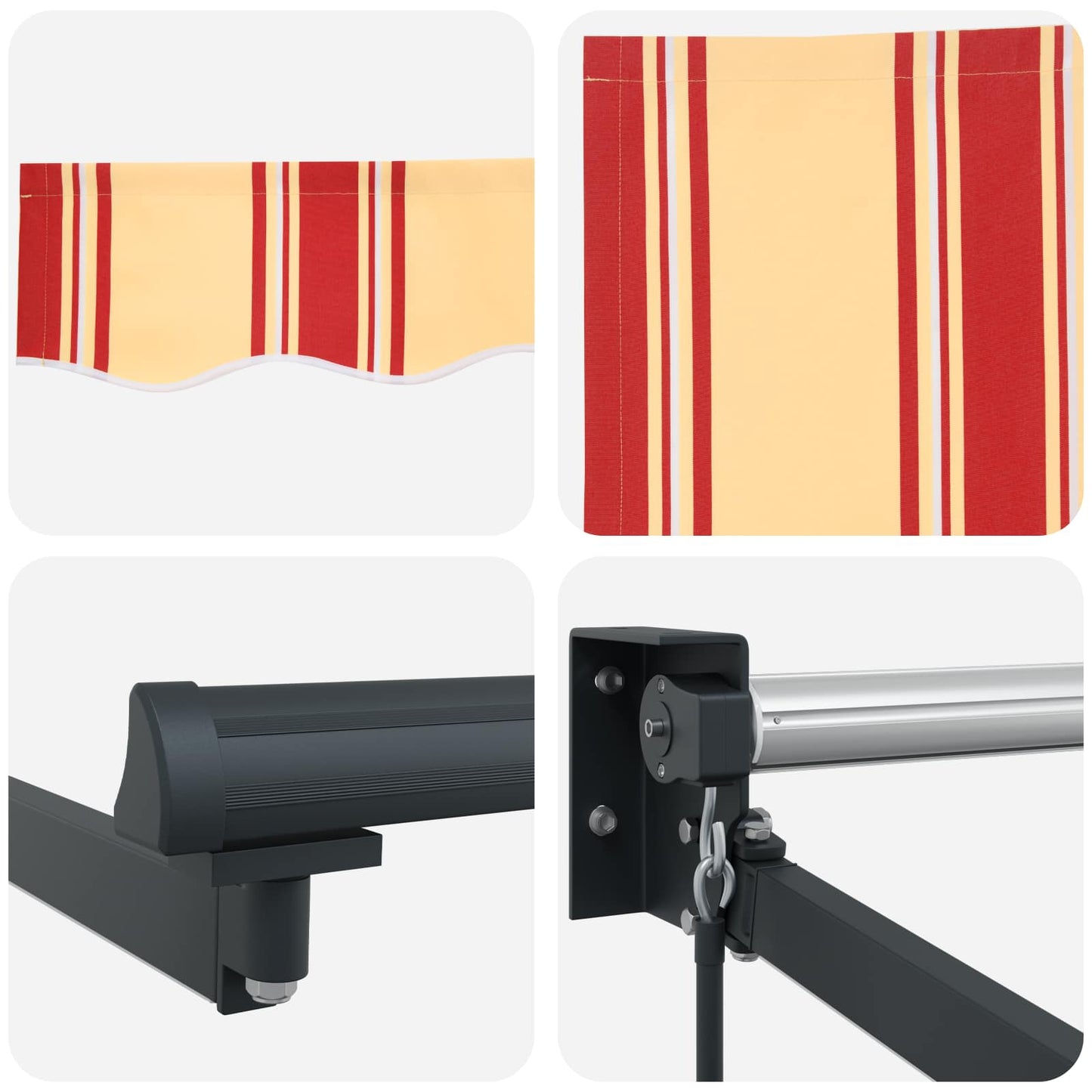 Manuell utvidbar markise med LED-lamper Flerfarget 3,5 x 2,5 m