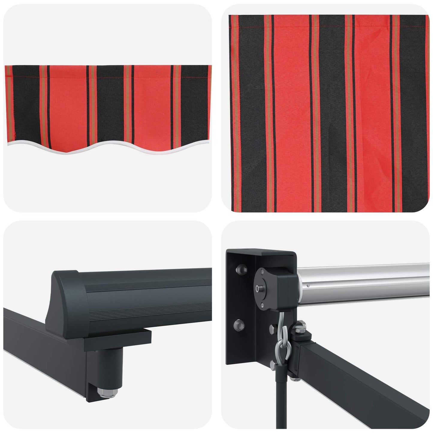 Manuell utvidbar markise med LED-lamper 4 × 3 m