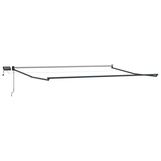 Manuell utvidbar markise med LED-lamper Flerfarget 4 × 3 m