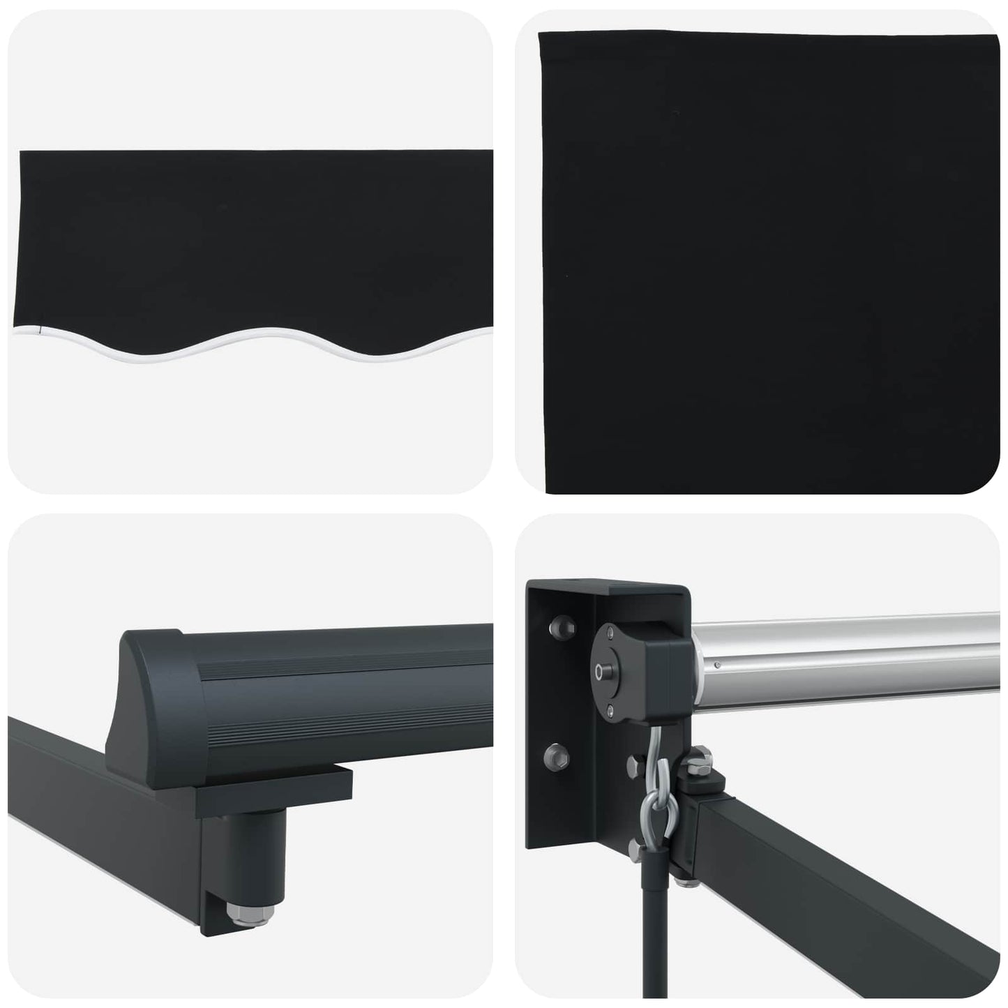 Manuell utvidbar markise med LED-lamper 4 × 3 m